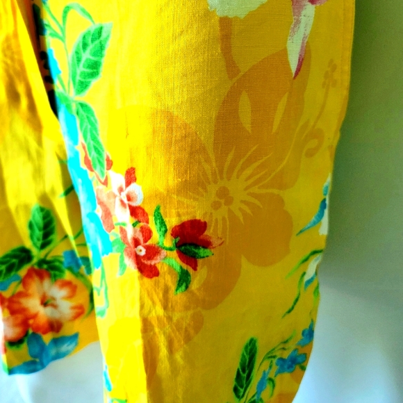 Ralph Lauren Petite Floral Hawaiian Tropical Linen Shorts - Picture 3 of 15